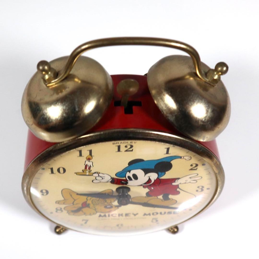 動作OK】BRADLEYその③ 1960～70年ミッキー ゼンマイ目覚まし時計