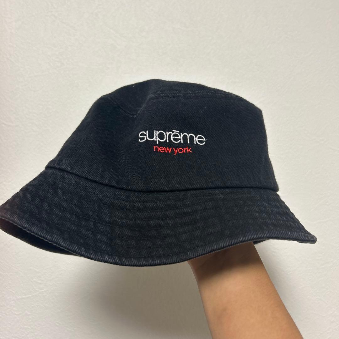 supreme バケットハット 黒 - メルカリ