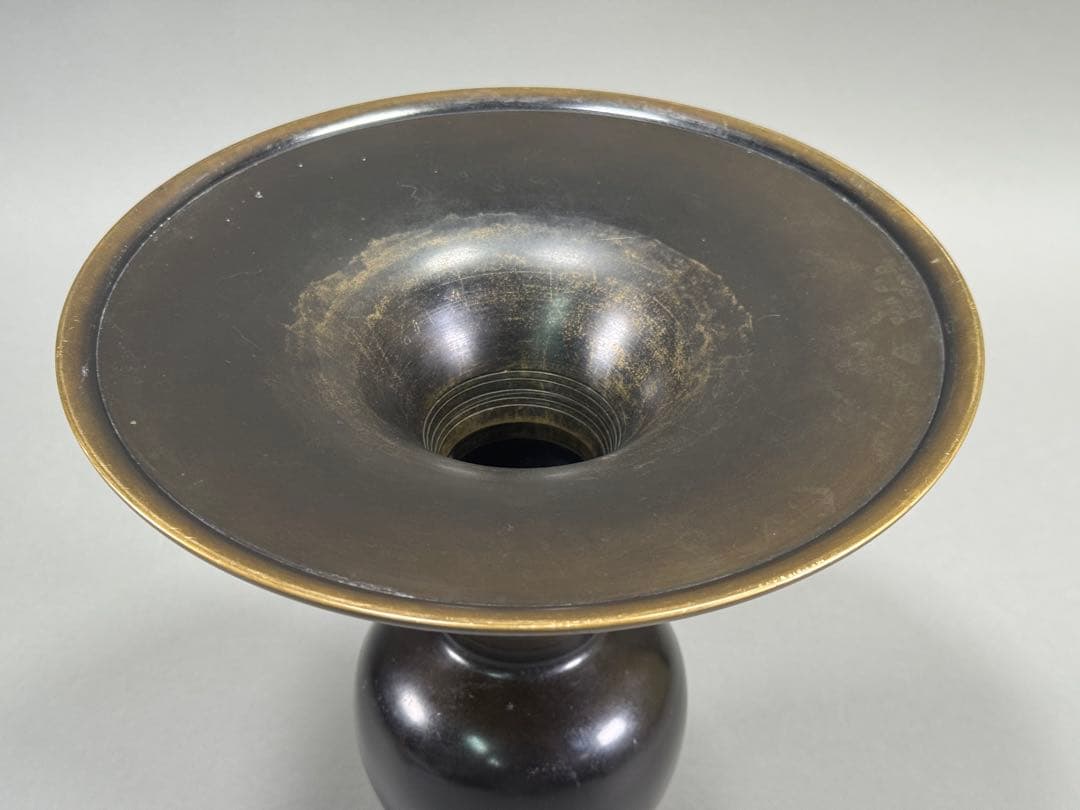 いけばな 池坊 唐銅花瓶 立花 花器 花瓶 華道具高さ:24.5cm - メルカリ