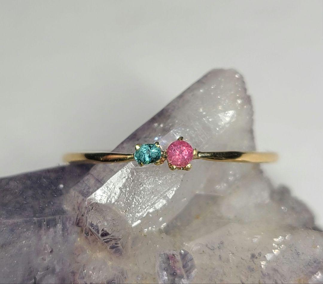 幻の共演★バターリャパライバトルマリン&ワーワー鉱山産レッドベリルリング18金★ ブラジル産バターリャ鉱山パライバトルマリン0.224ctプラチナリング