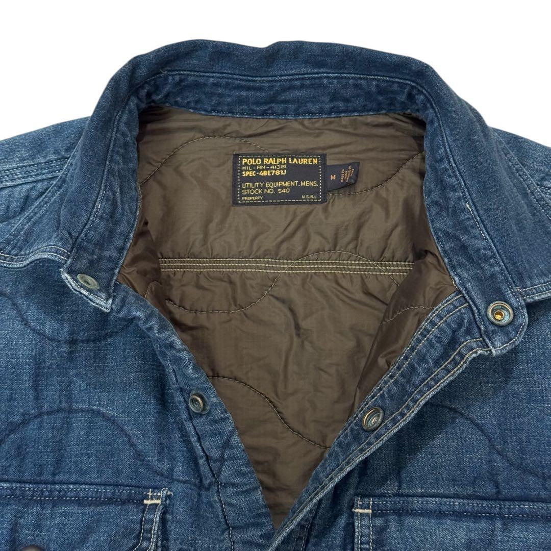 ポロラルフローレン デニム キルティング シャツ インディゴ ミル