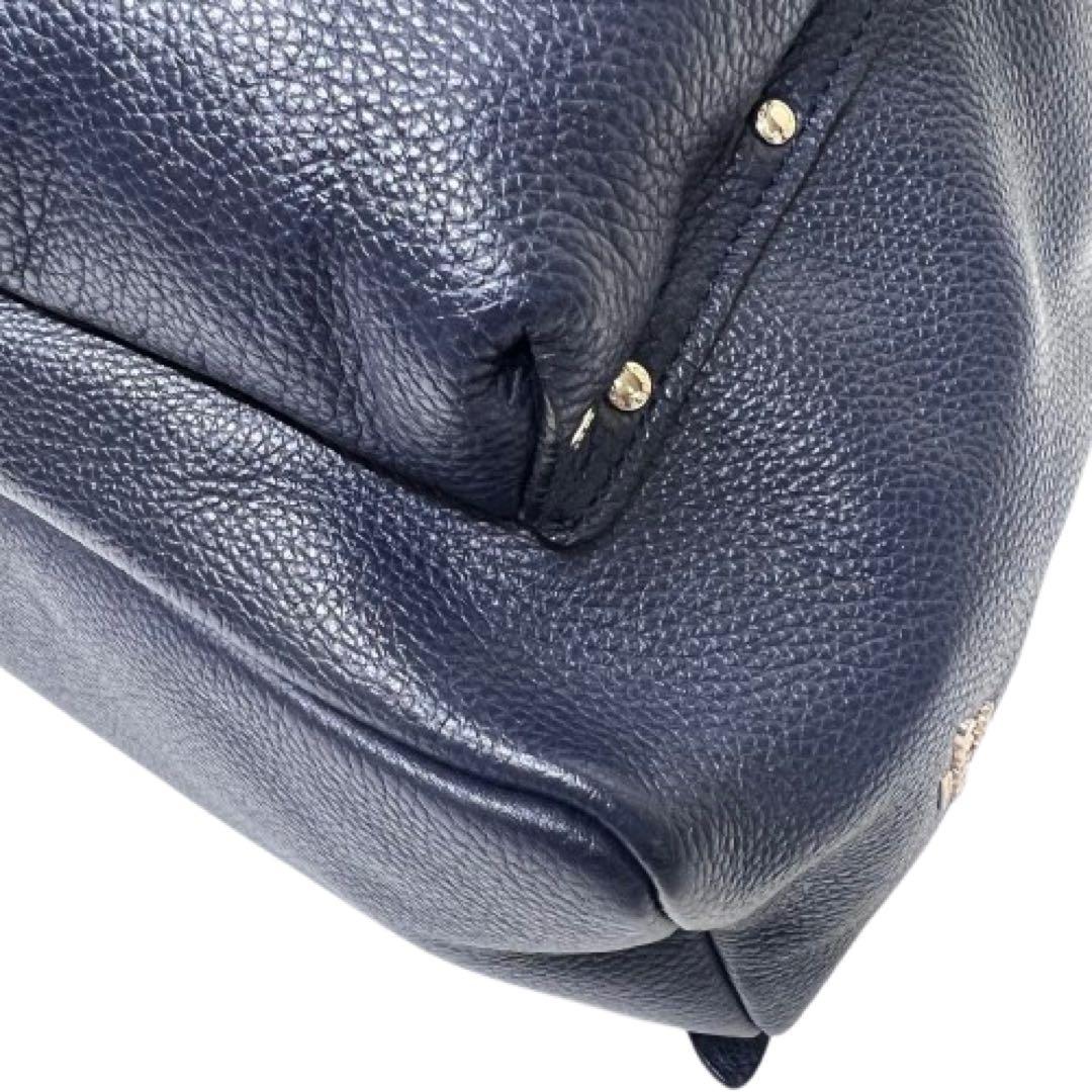 保存袋付！coach リュック375812ターンロック革レザーネイビーmi092