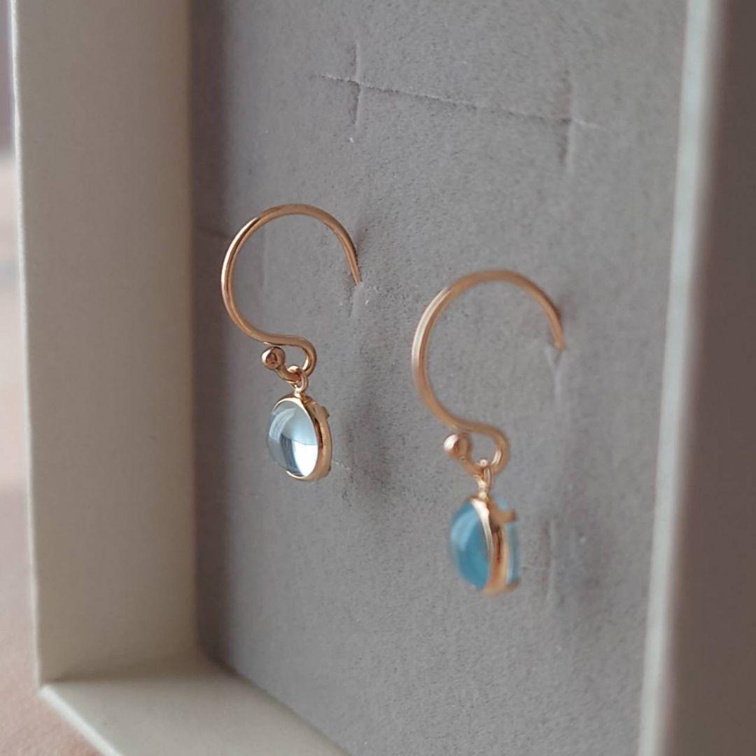 未使用 ツツミ ブルートパーズ フックピアス K10 - メルカリ