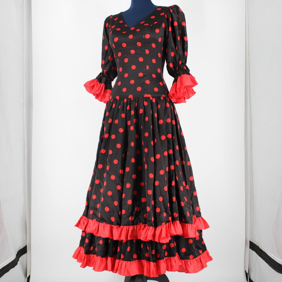 美品 日本製 フラメンコ衣装】ブラック×豪華ボランテ Tierra ナジャ