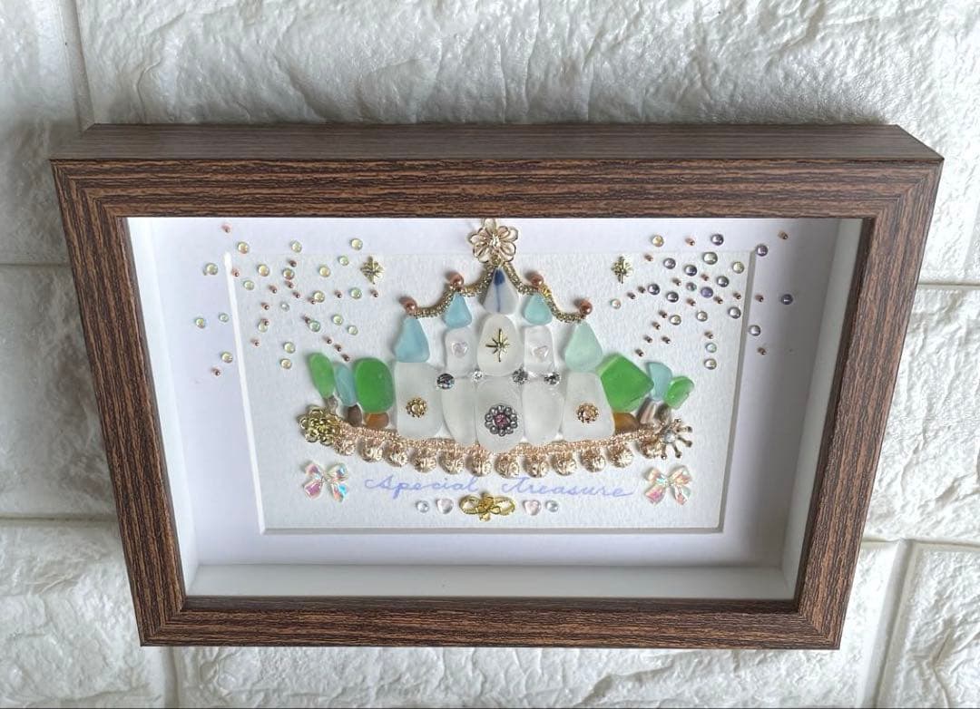 No.185　ぽっぽちゃん様♡専用 4点おまとめ♡お城と花火　シーグラスアート