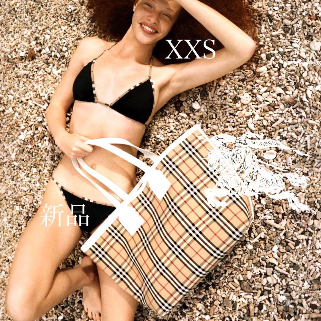 新品 バーバリー BURBERRY ビキニ 水着 スイムウェア ブラック XXS
