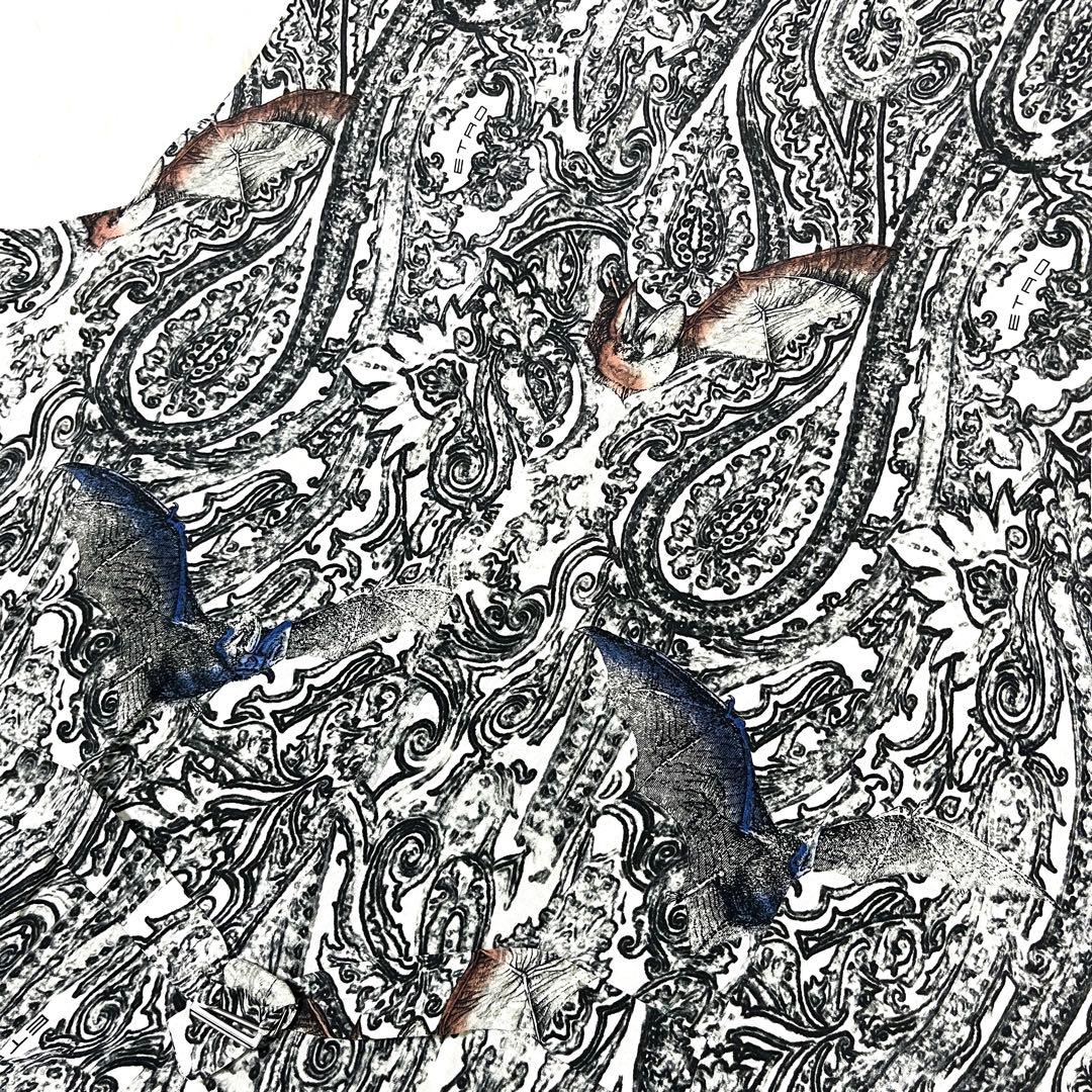 希少】ETRO エトロ ベスト ジレ 50 コウモリ シルク ダークネイビー