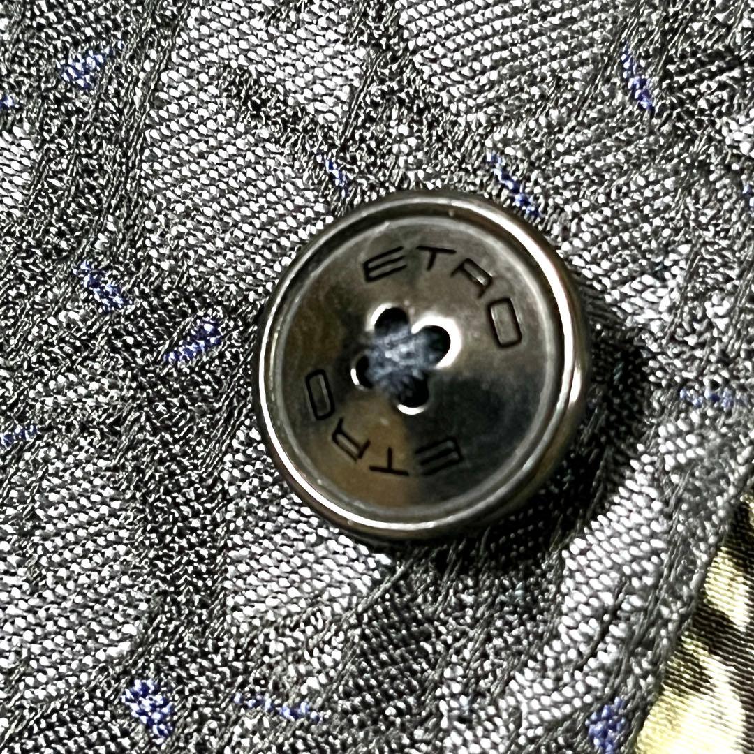 希少】ETRO エトロ ベスト ジレ 50 コウモリ シルク ダークネイビー