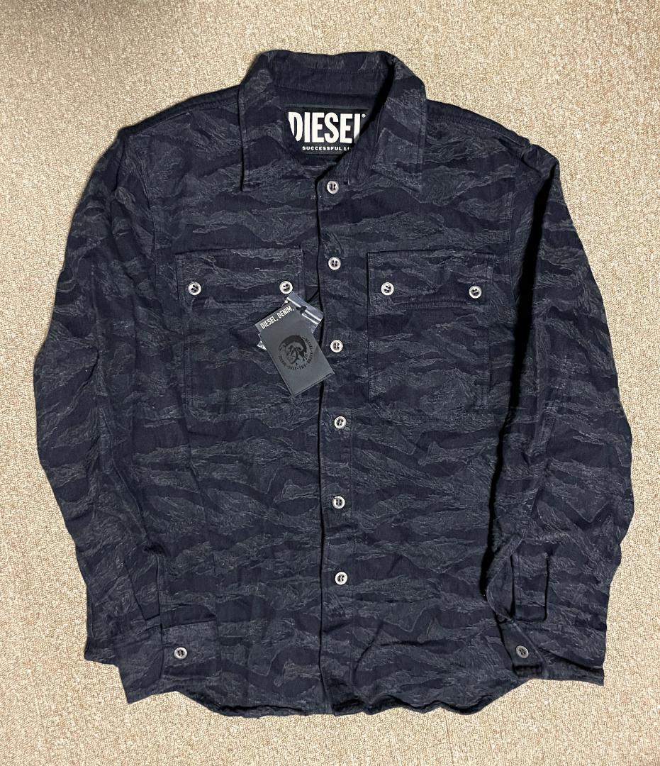 DIESEL　ディーゼル　 デニム　シャツ　ジャケット　新品未使用　タグ付き DIESEL（ディーゼル） 美品 ロゴ刺繍 デニムシャツ シャツジャケット L