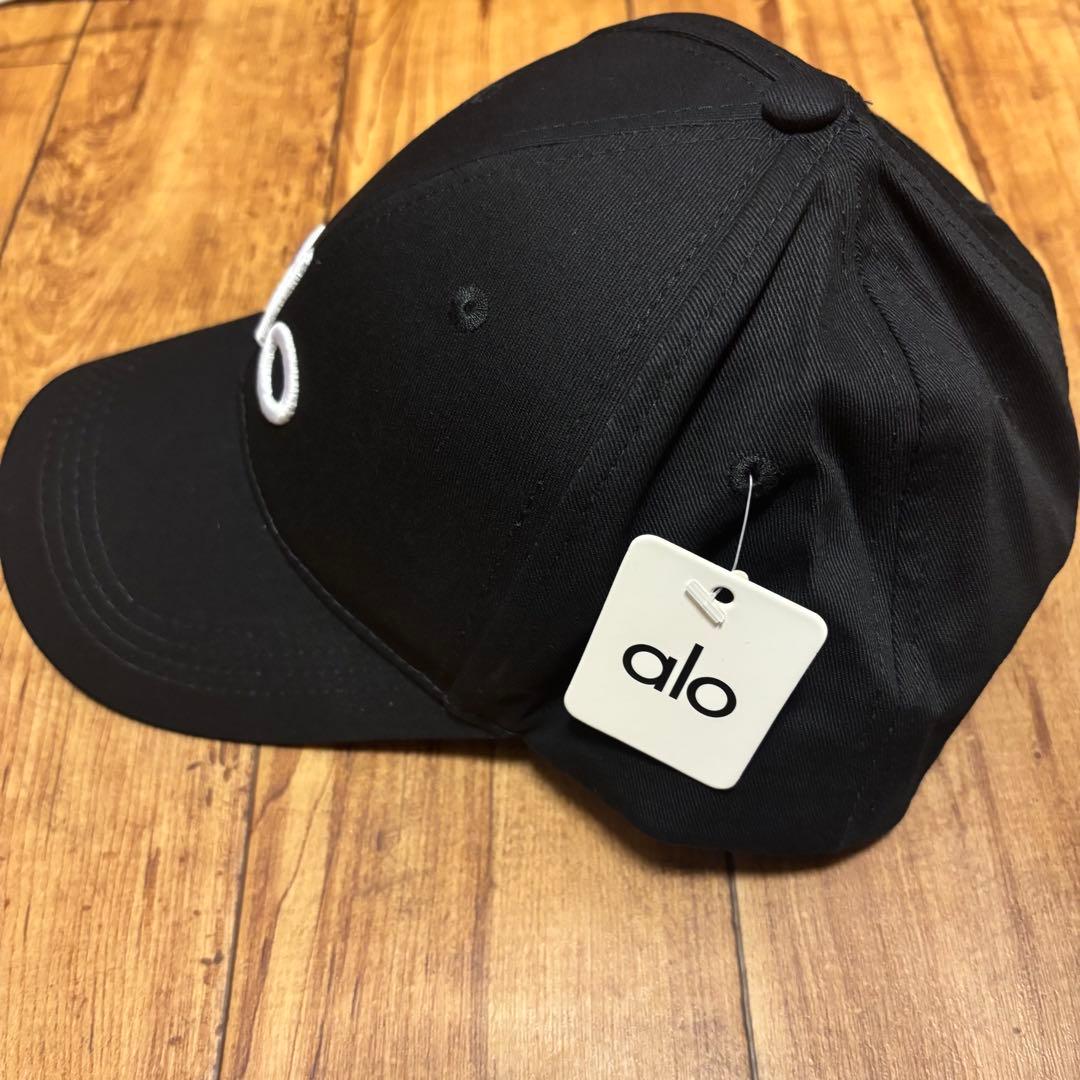 alo キャップ ブラック ユニセックス ロゴ刺繍 - メルカリ