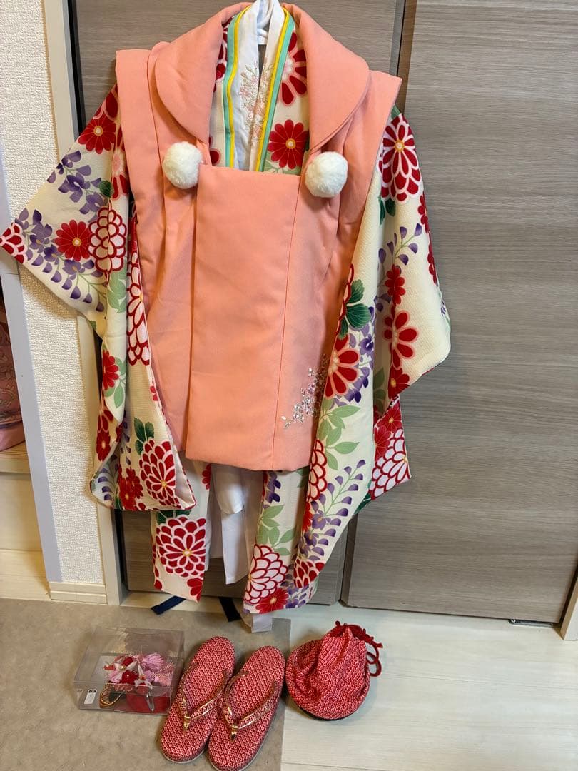 七五三　3歳 女の子　着物セット100cm Catherine Cottage プリンセス被布セット 七五三 3歳女の子 着物 和装 キャサリンコテージ