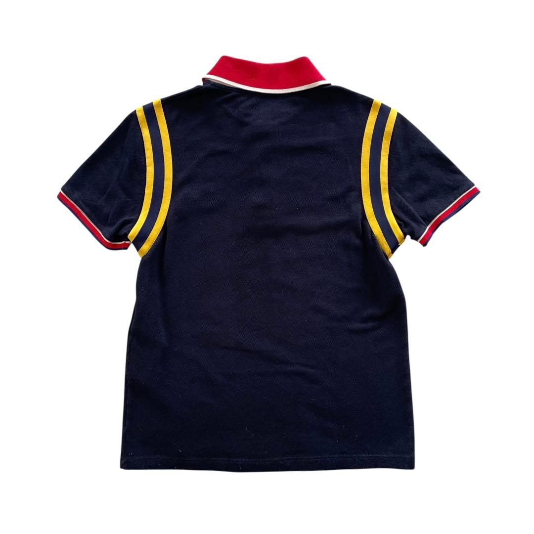 《超美品》GUCCI グッチ ポロシャツ ハチ 蜂 刺繍 ワッペン ネイビー S