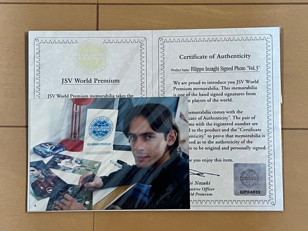 ACミラン フィリッポ・インザーギ 直筆サイン入りフォト フレーム付き