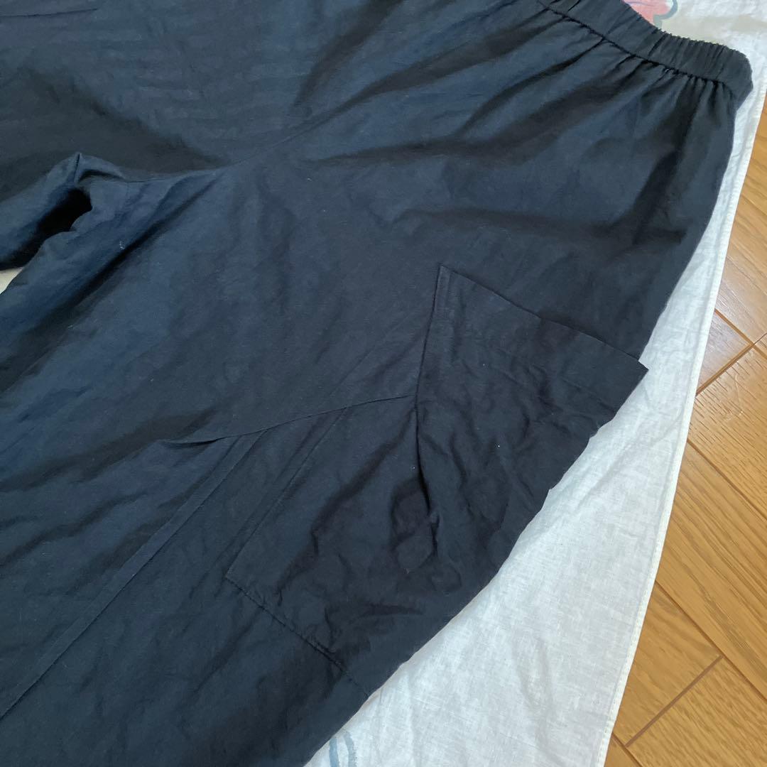 kazuringo様！ 慈雨 ポケットアクセント 凸凹生地のコクーンパンツ