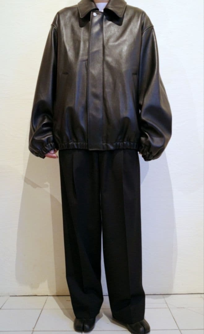 stein 24ss レザー ショート フルジップ ブルゾン ジャケット M