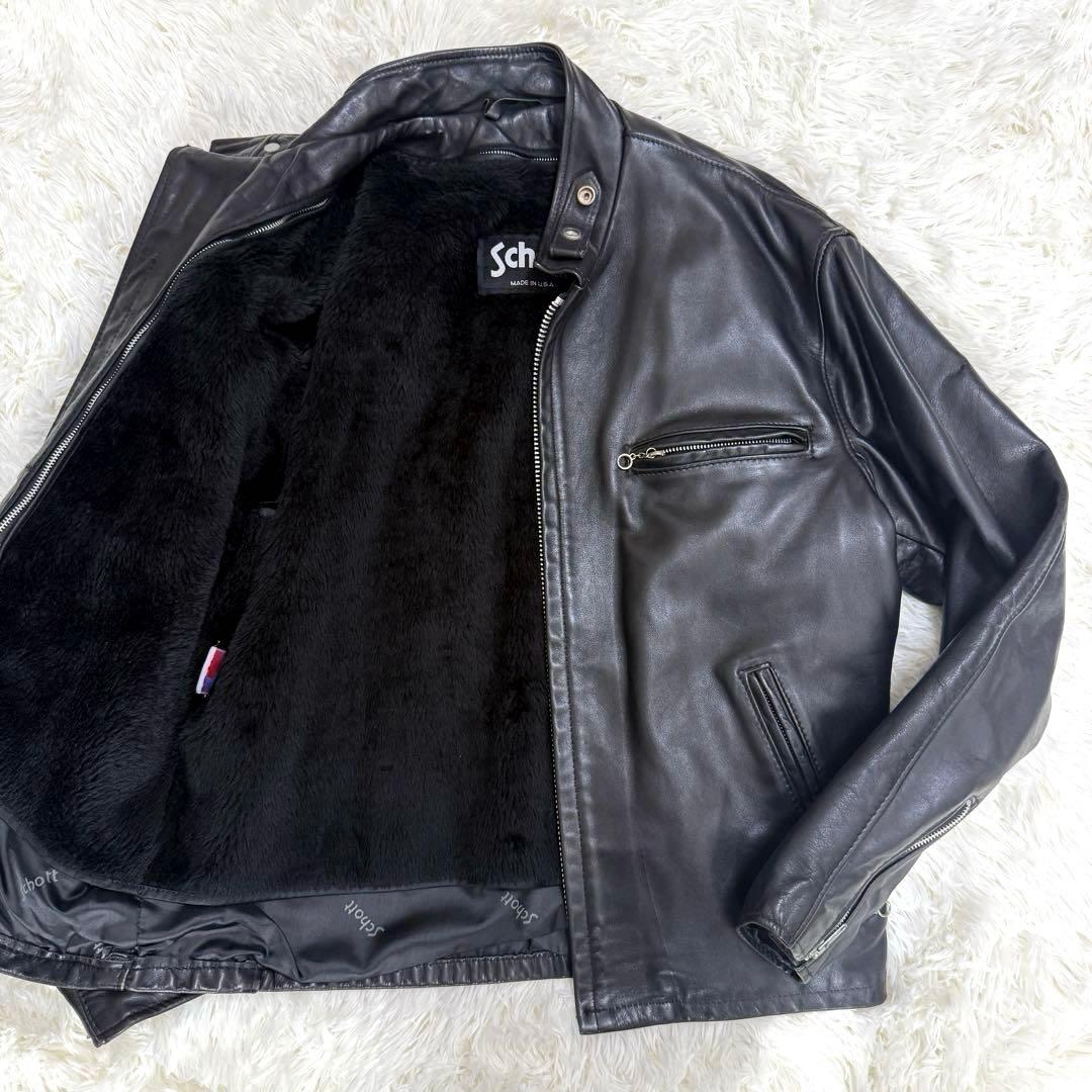 米国製42⭐️SCHOTT ショット シングル ライダース ボアライナー 2XL
