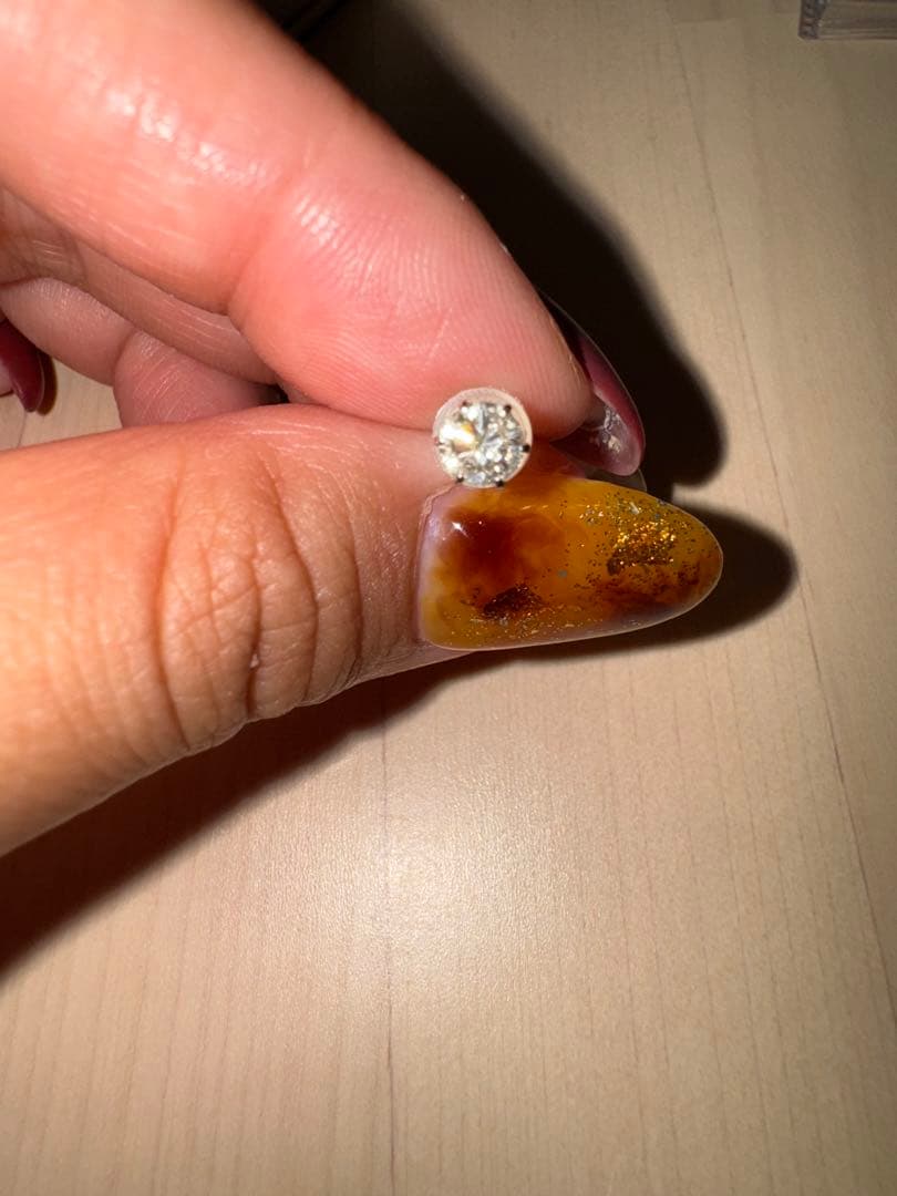 ☆値引きしました☆天然ダイヤモンド 0.333ct pt900 片耳用