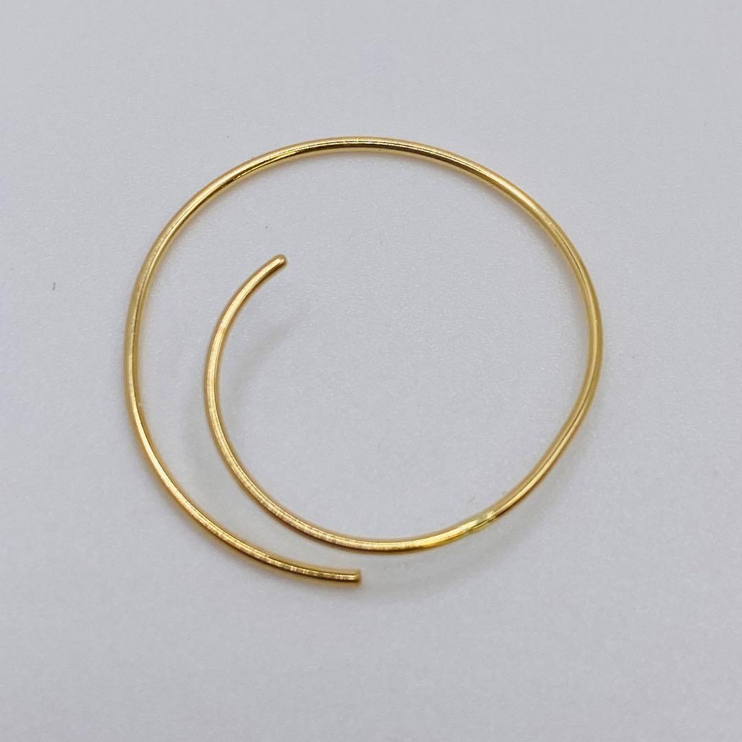 専用　18 刻印❤️ロングサークルピアス✨18金✨0.74g イエローゴールド