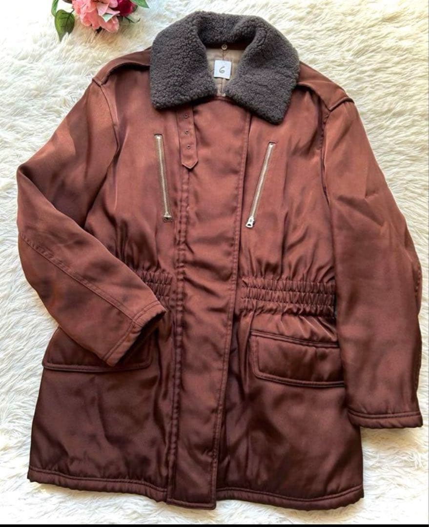 6（ロク）アローズ　2way ボアカラージップコート　ムートン襟 6 ROKU BEAUTY&YOUTH UNITED ARROWS ロク ビューティーアンドユース