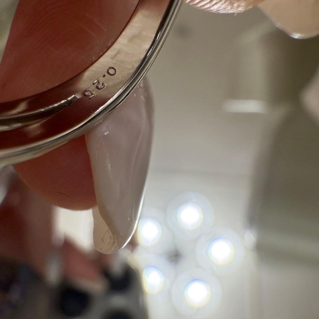 Pt 950 V字デザインリング 0.25ct #12