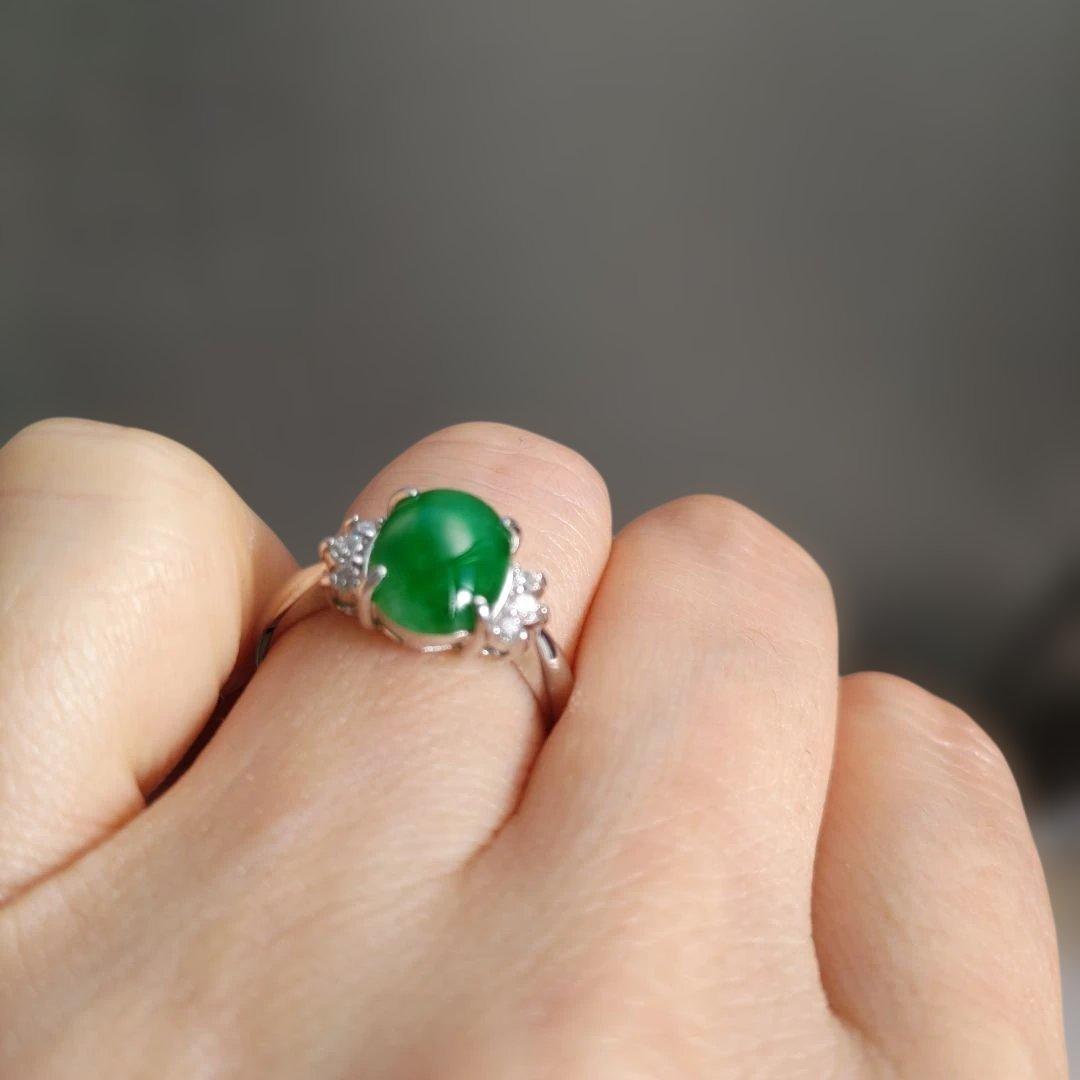 新品♥天然翡翠 2.11ct pt900 D0.12 鑑別付【特価】