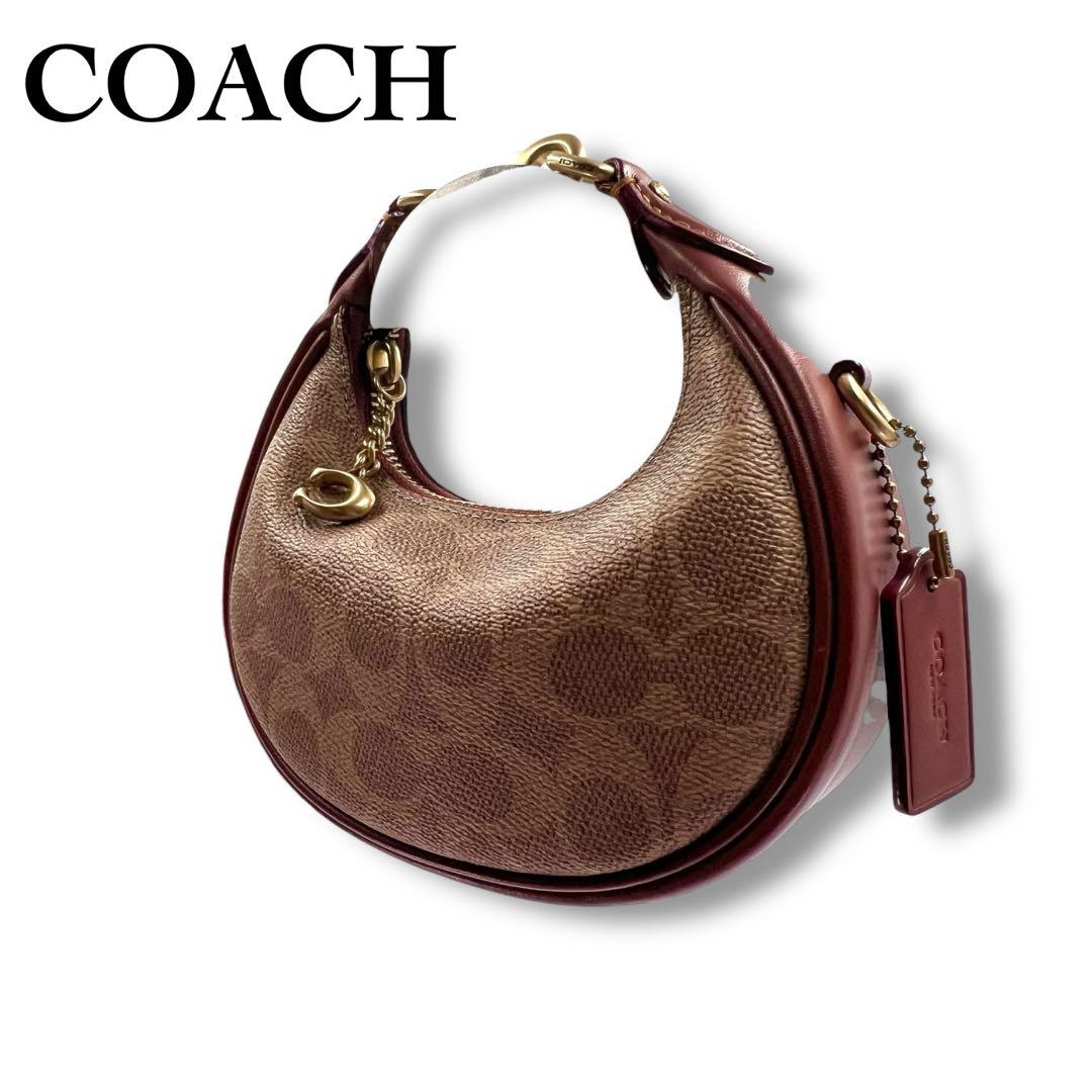 極美品 COACH ハンドバッグ アクセサリーポーチ シグネチャー タビー