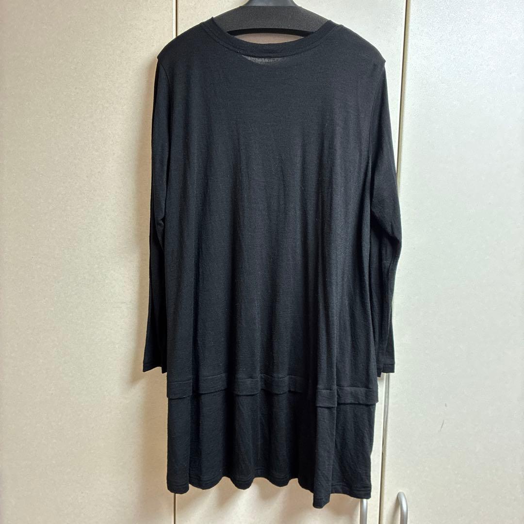 トクコプルミエヴォル 長袖チュニック 自転車プリント ブラック