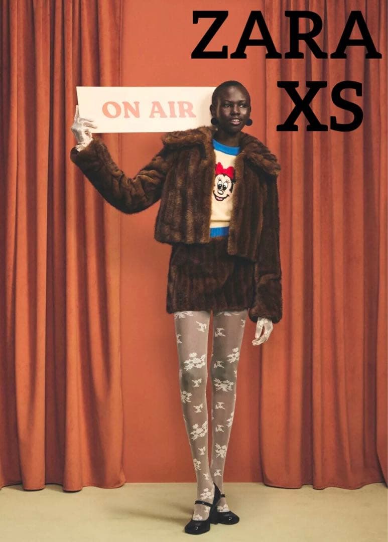 ZARA クロップドフィット フェイクファー ジャケット ZARA×DISNEY