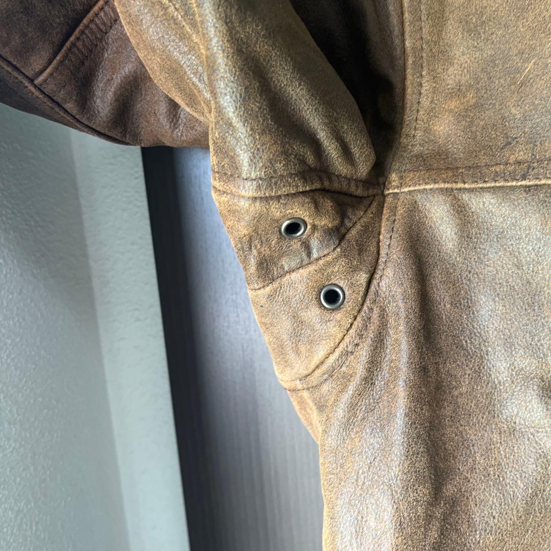 お*ん様 サントリー BOSSジャン レザーフライトジャケット L