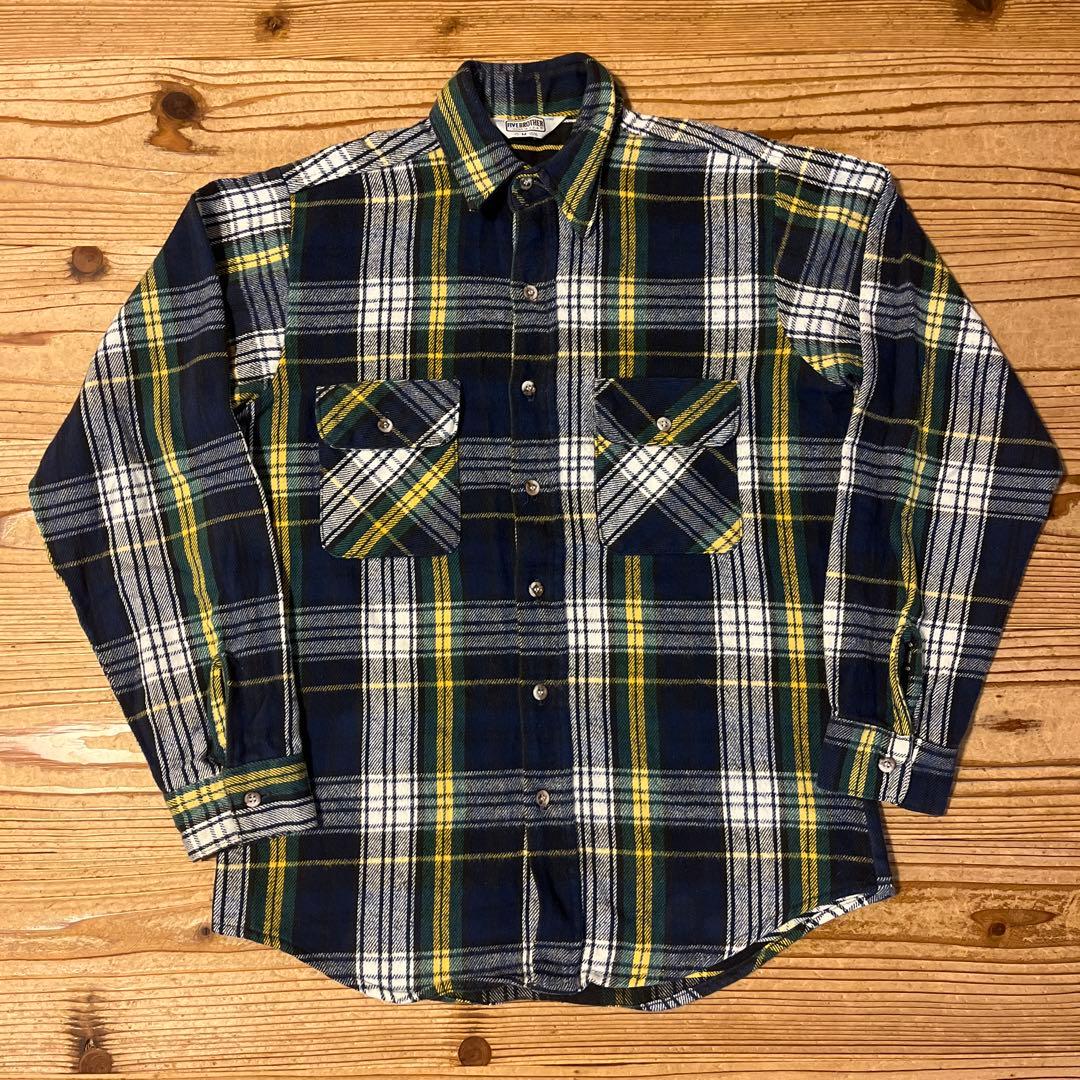 70s 80s Five Brother アメリカ製 三角タグ ヘビーネルシャツ - メルカリ