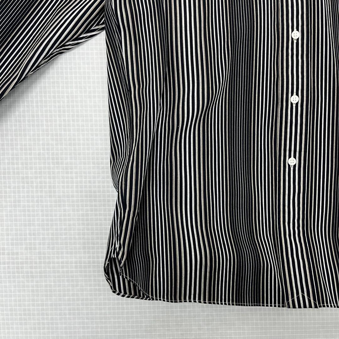 美品】小倉縞縞 小倉織 ボタンダウンシャツ Monochrome Cubic