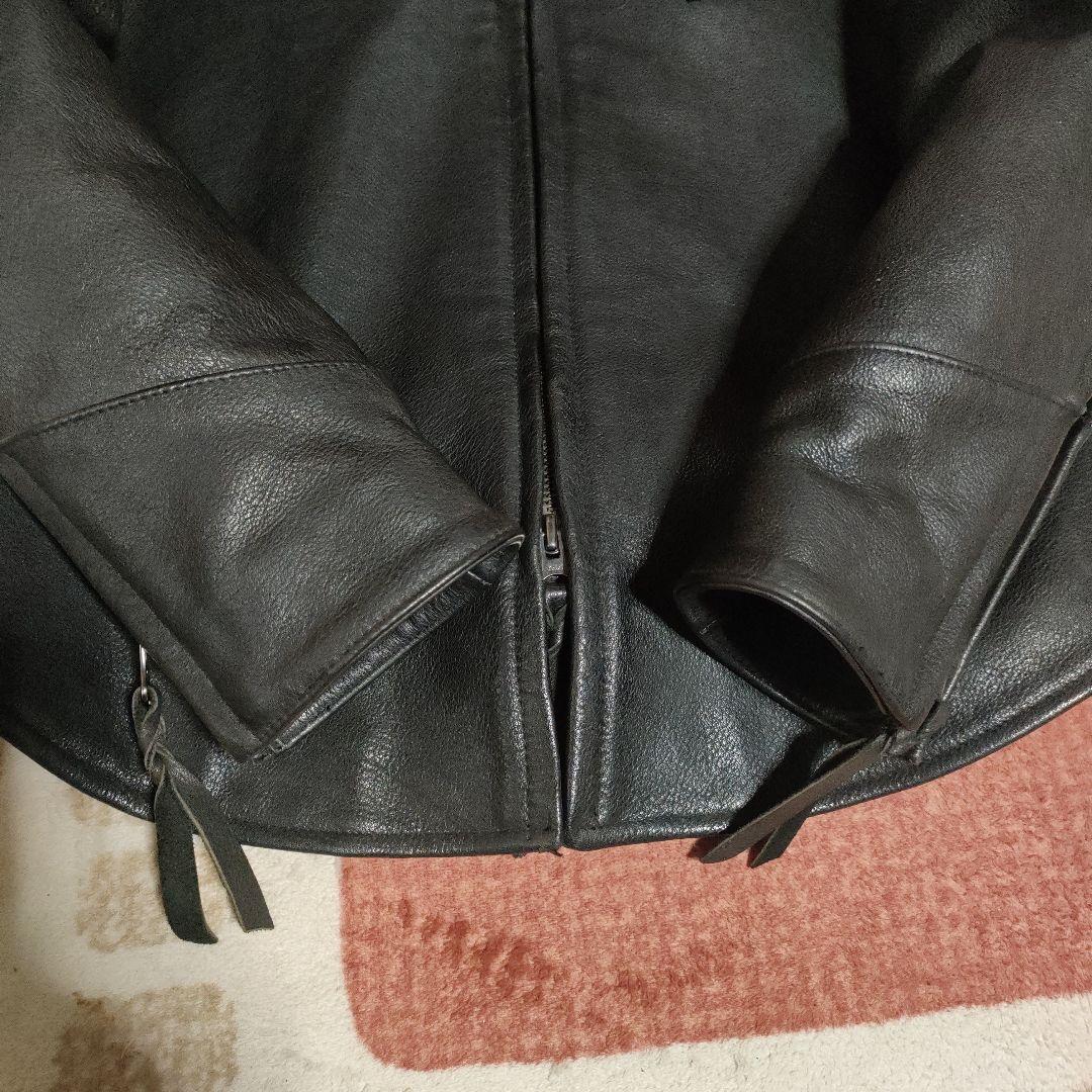 レア カドヤ 本革レースアップレザージャケット シャツタイプ シボ革