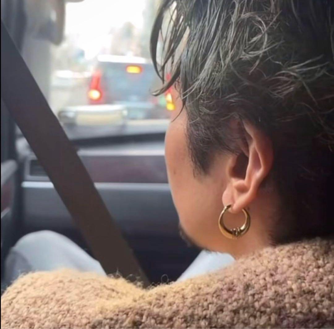 常田大希 ピアス 18k ゴールドメッキ ゴールド フープピアス ムーン 両