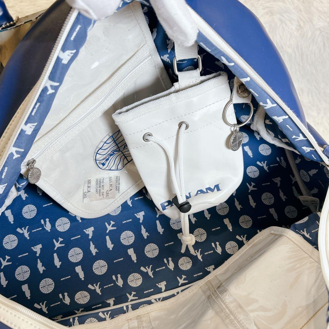 未使用 タグ付き】PAN AM パンナム ボストンバッグ トラベル 青 白