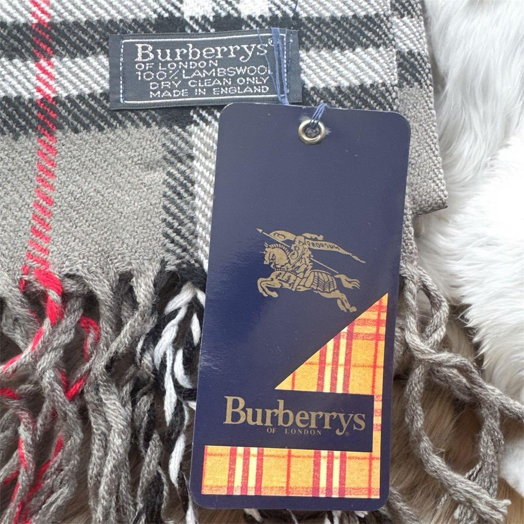 出品本日まで タグ付き新品 バーバリーズ チェック柄 ラムウール