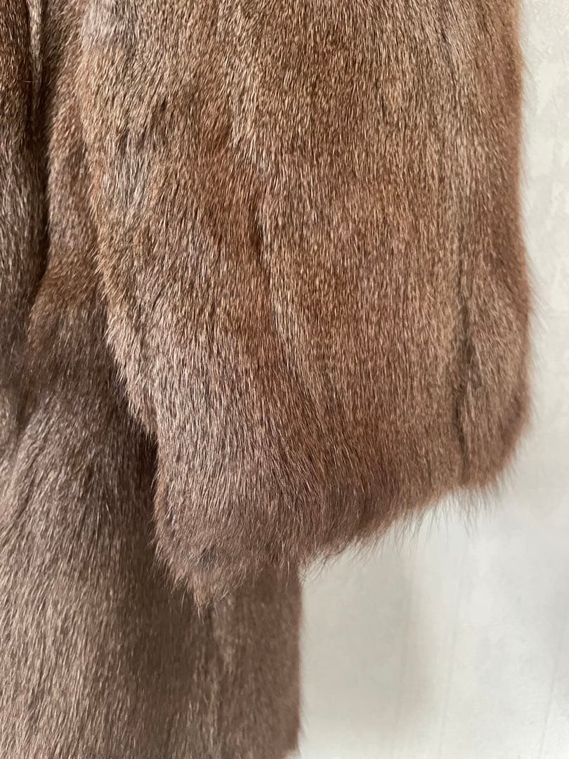 美品 孔雀 PEACOCK FEATHER ミンク 毛皮 コート ブラウン - メルカリ