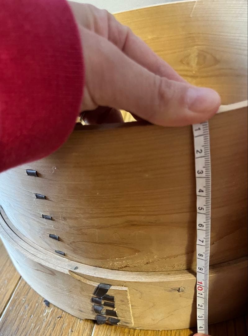 木製和せいろ 3段 古道具 古民具 大型 蓋なし 蒸し器 セイロ 30cm