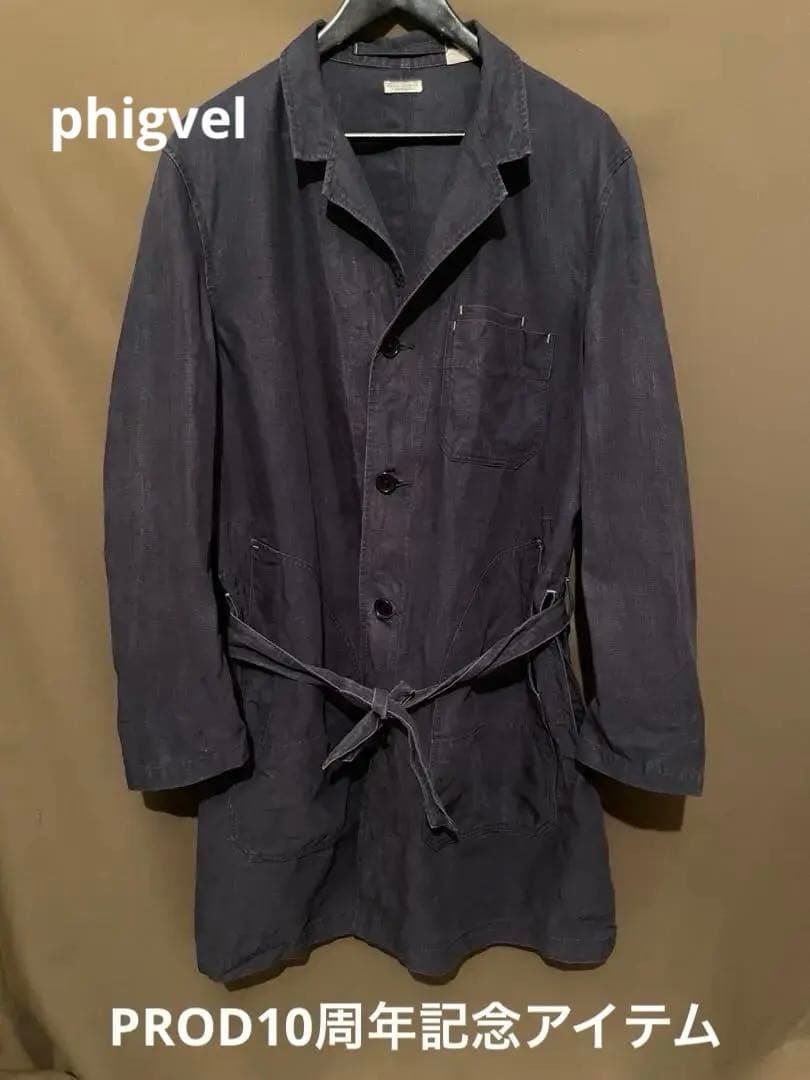 リネン100% phigvel ショップコート PHIGVEL フィグベル｜C/L CYCLIST OVER COAT コットンリネン