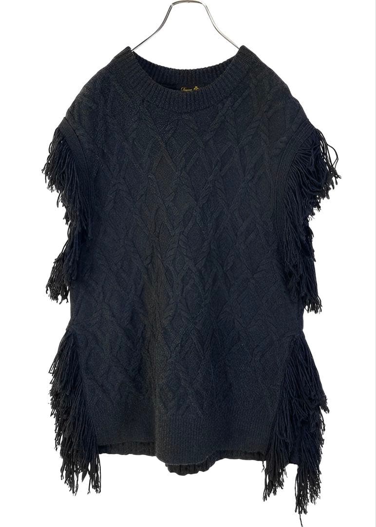 Drawer 3Gアラン フリンジニットベスト ダークグレー