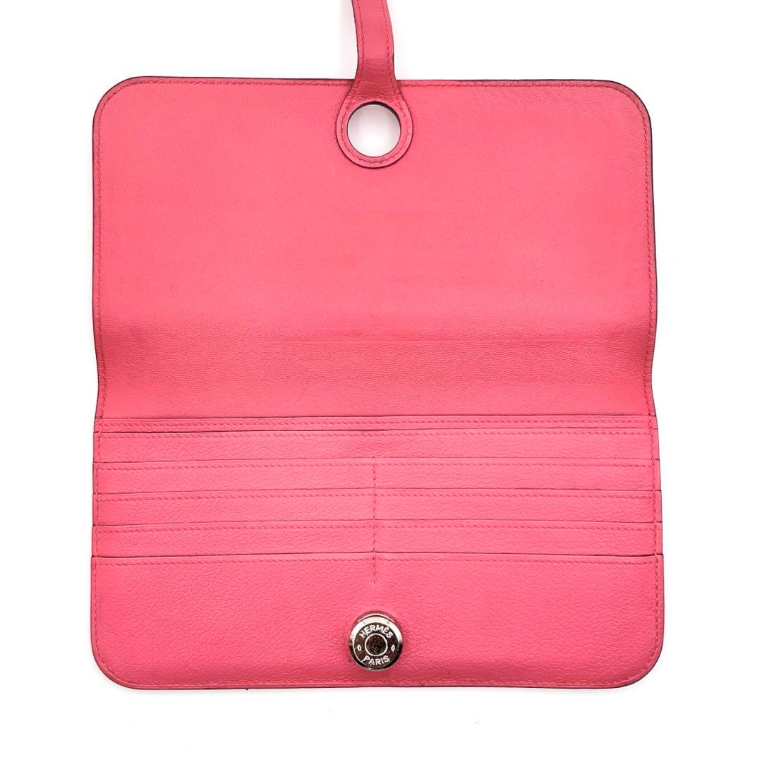 極美品 HERMES エルメス ドゴンロング ピンク シルバー 長財布 - メルカリ