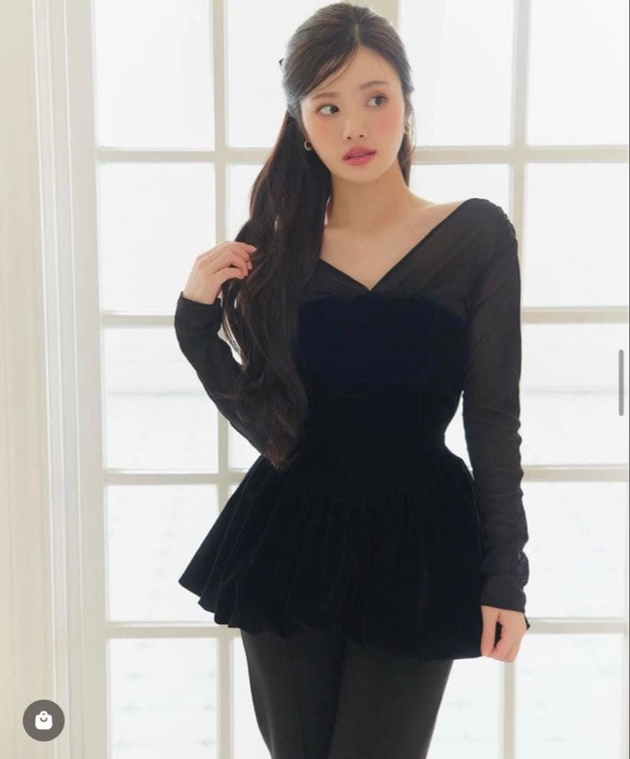 polaura ポローラ ベロアビスチェバルーントップス ブラウン - メルカリ