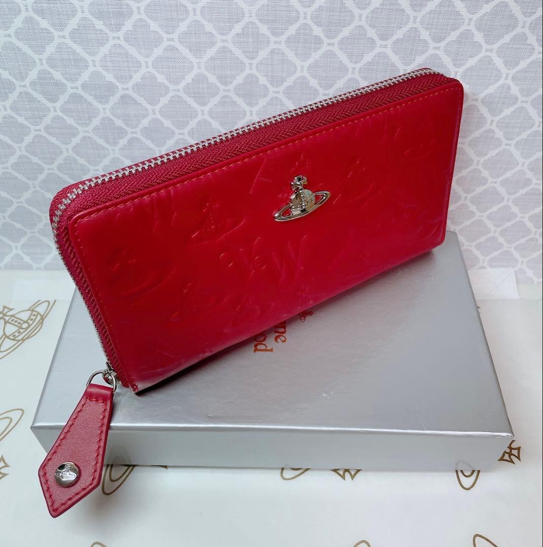 内側に素敵な柄✩】Vivienne Westwood 長財布 マット レッド - メルカリ