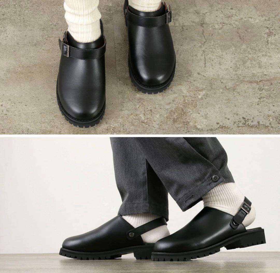 molle shoes 黒 サボ・クロッグサンダル ストラップ付 molle shoes モールシューズ MLS210301-8 TREK MULEL トレックミュール