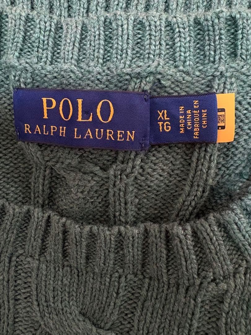 美品✨POLO RALPH LAUREN 現行 ケーブルニット ネイビーポニー - メルカリ