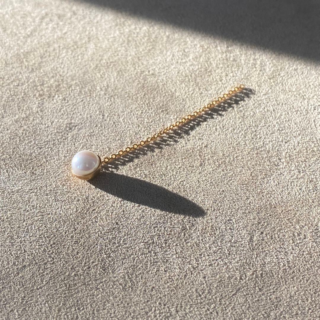 SHIHARA シハラ Half Pearl Chain Pierce 45° Half Pearl Pierce 45° - SHIHARA