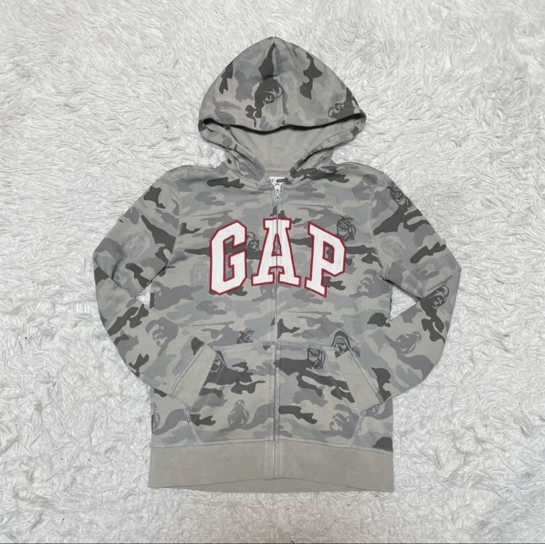 GAP OLD フーディ ジップ パーカーグレー 迷彩 平成 y2k - メルカリ