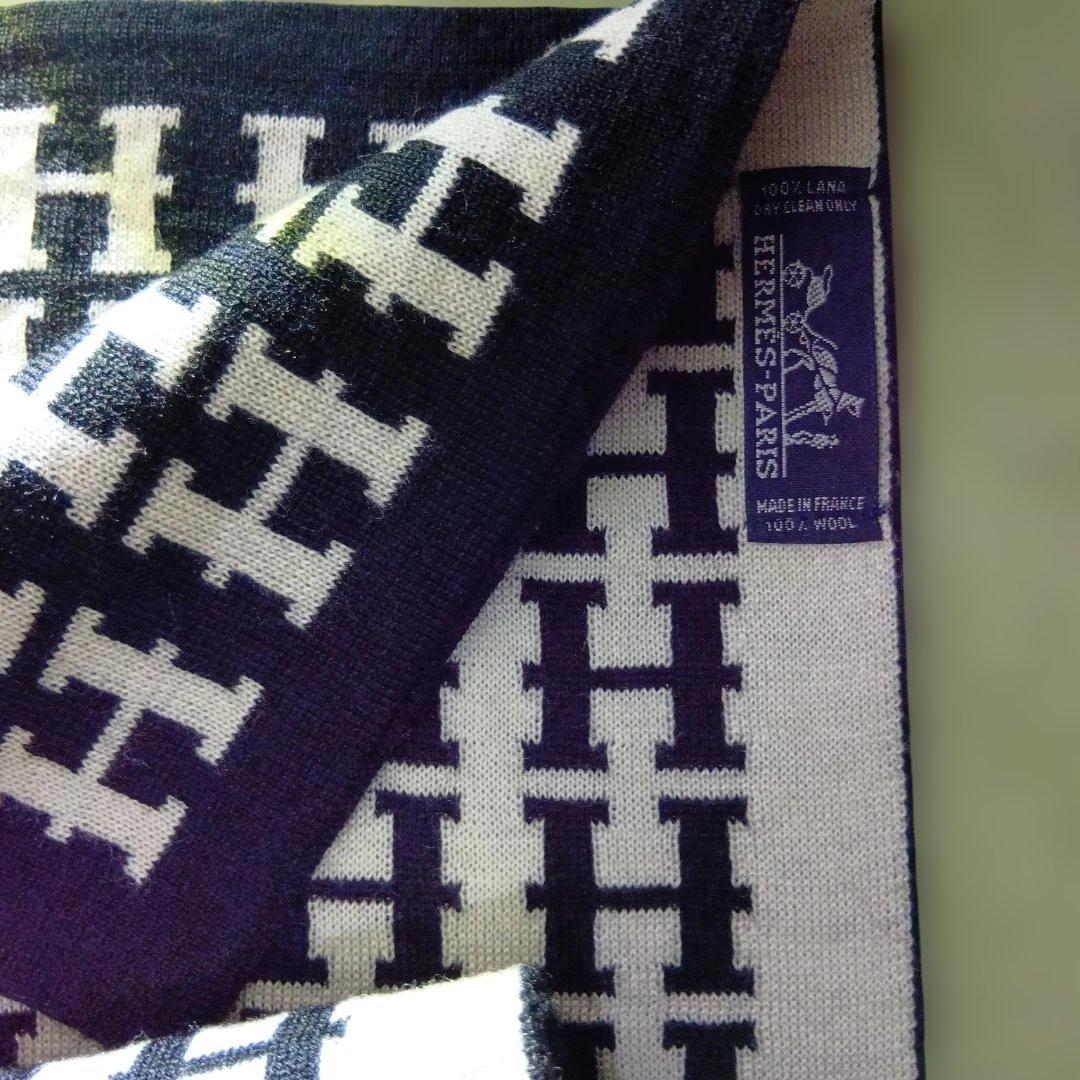 エルメス 未使用 リバーシブル　ウール マフラー 廃盤 白黒 Hロゴ柄 898000002853000-3_1200x.jpg?v=