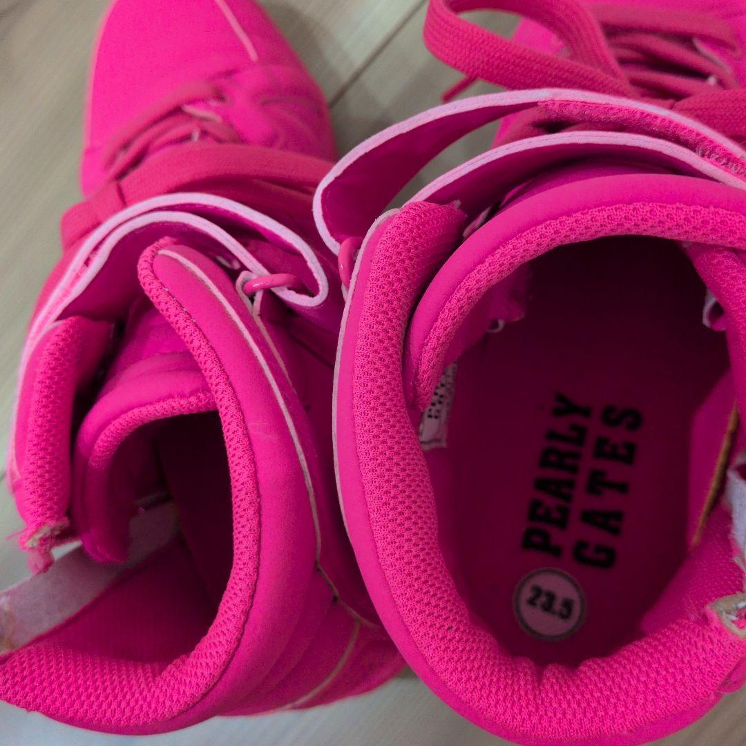 PEARLY GATES ピンク ハイカットスニーカー 23.5cm