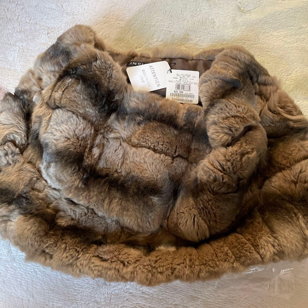 INDIVI ラビットファー　スヌード　ブラウン　タグ付き 楽天市場】スヌード ファー ラビット マフラー ニット 編込み ネック