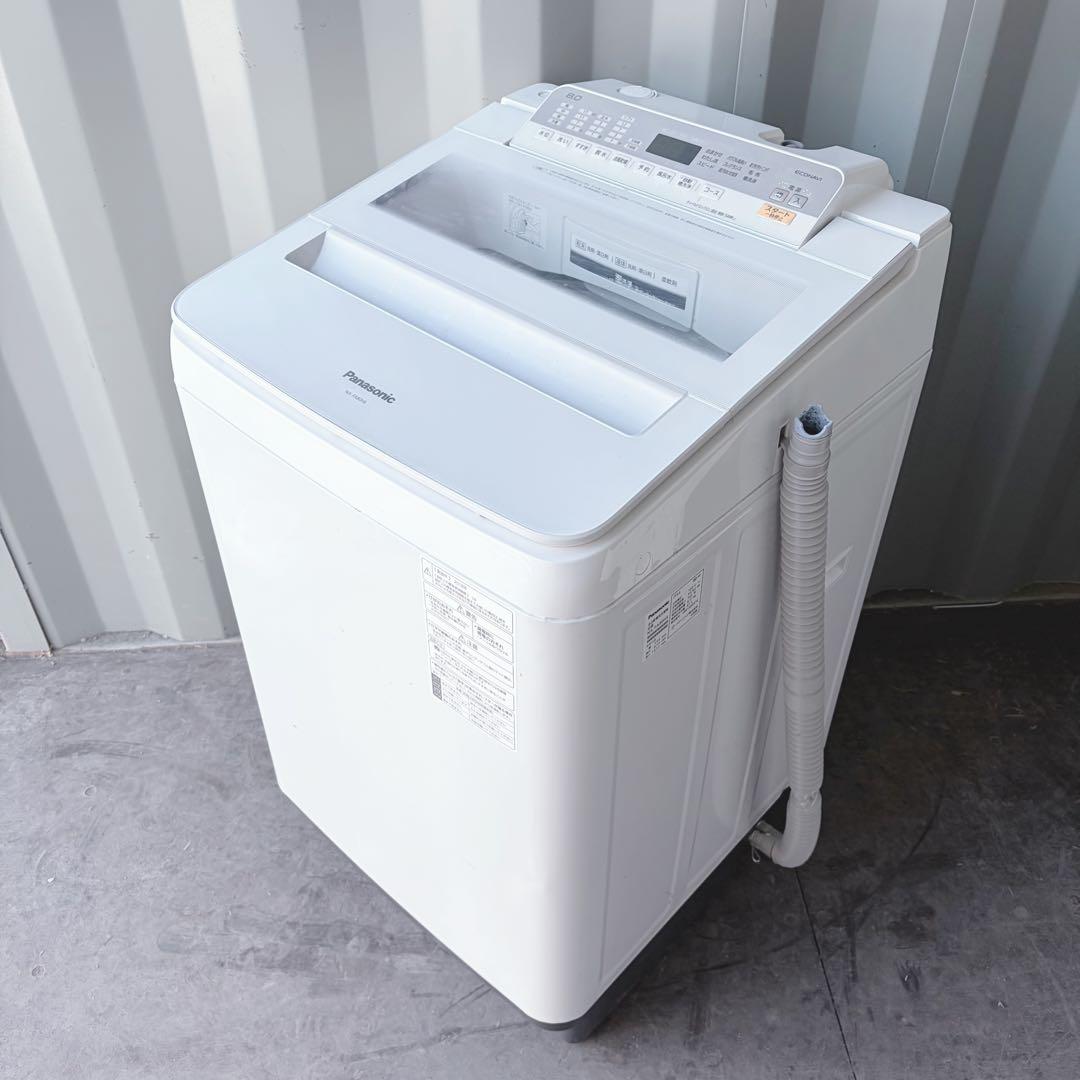 運搬取付無料！ホワイト純正Panasonic大容量パワフル全自動洗濯！完動超美